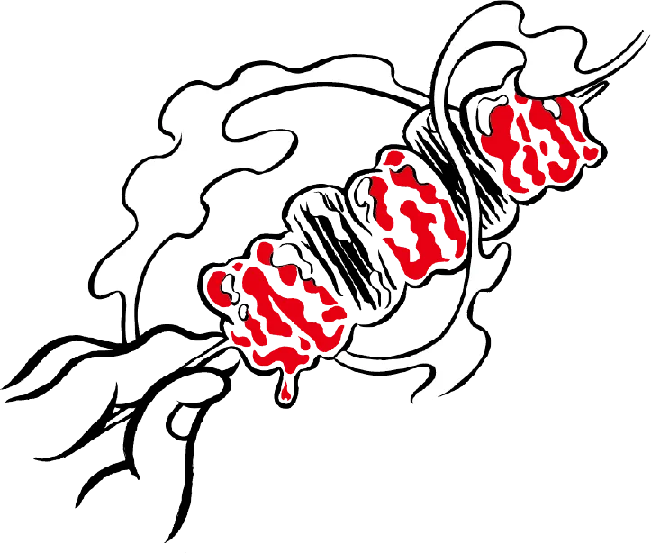 焼き鳥のイラストの画像
